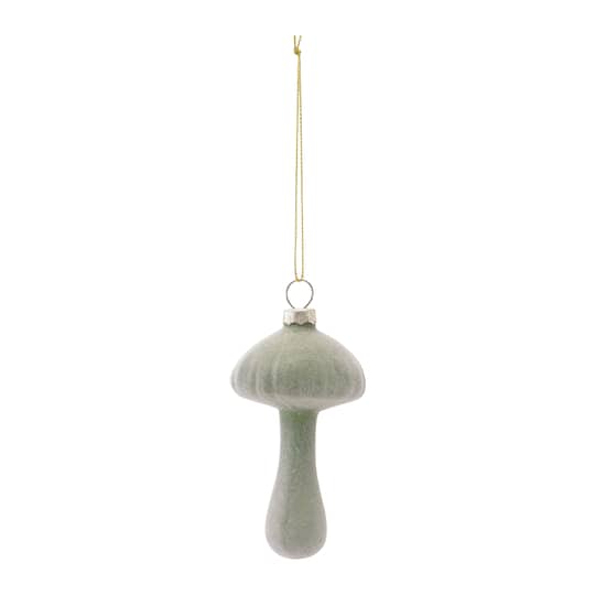 Melrose Green Mushroom Glass Ornaments Set